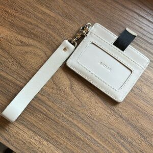 Andar Cream Card Holder with Strap